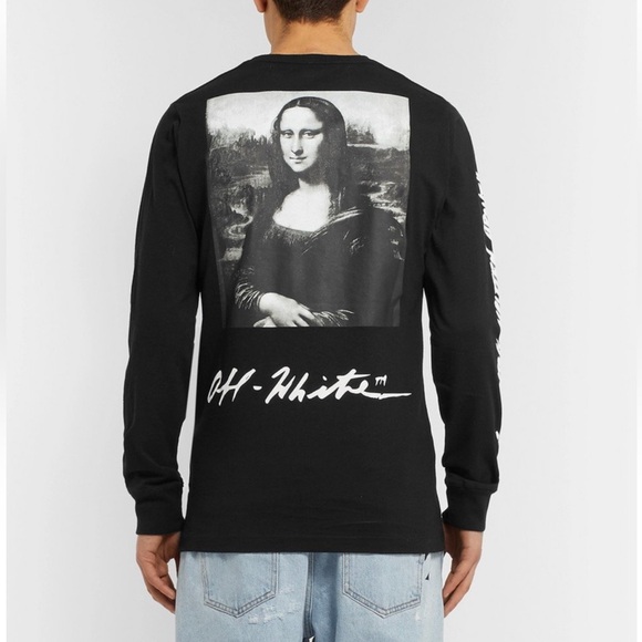 Off White Mens Mona Lisa Sweatshirt Black White XS - Picture 1 of 8